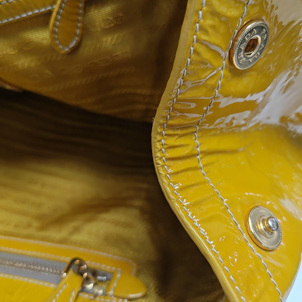 Patent Leather Shoulder Bag Yellow