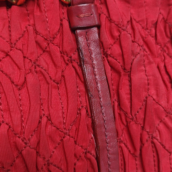 Quilted Canvas Tote Bag Red
