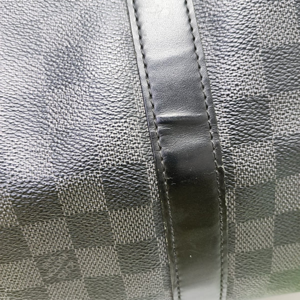 KEEPALL 45 Damier Graphite Coated Canvas Gray