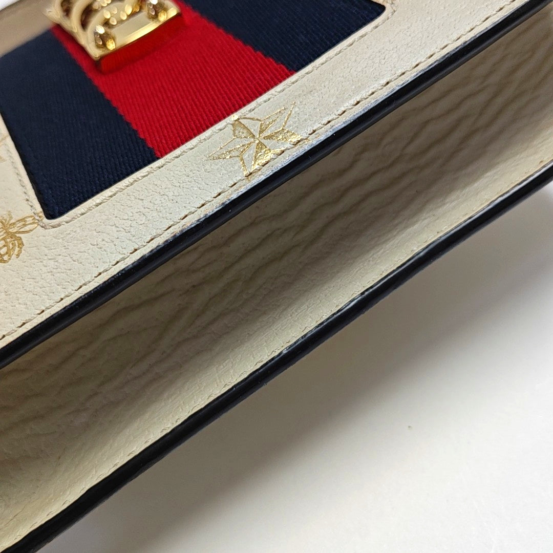 Authenticated pre-owned  Sylvie Mini Calfskin White - Shoulder Bag at Looply