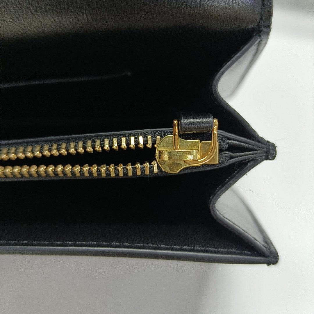 Calfskin Top Handle Bag Black