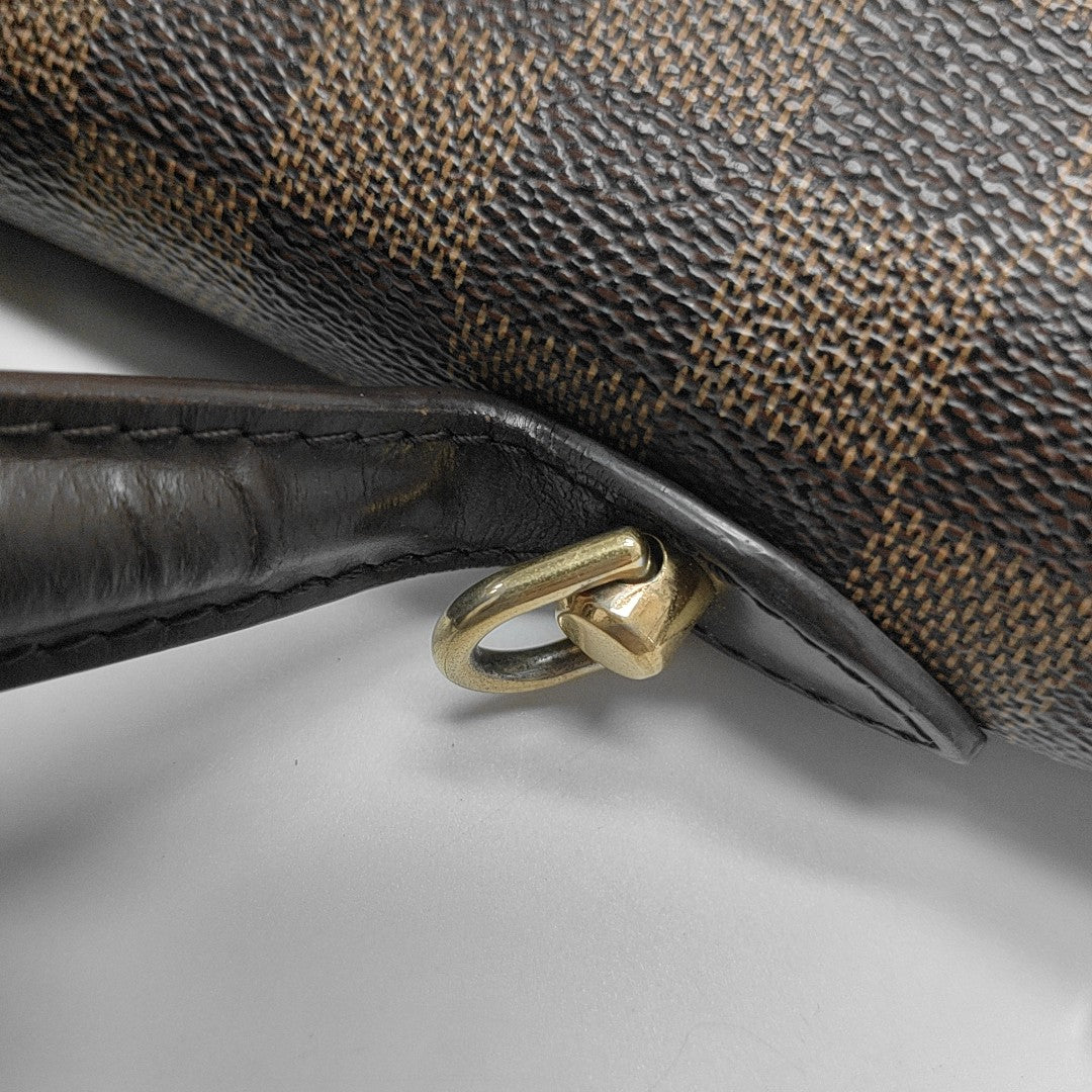 BERGAMO MM Damier Ebene Coated Canvas Brown