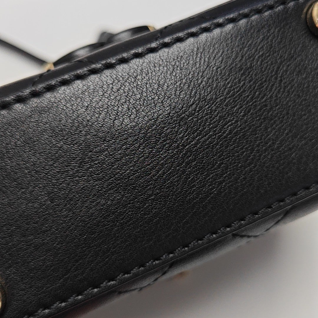 Quilted Calfskin Shoulder Bag Black