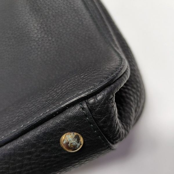 Calfskin Top Handle Bag Black