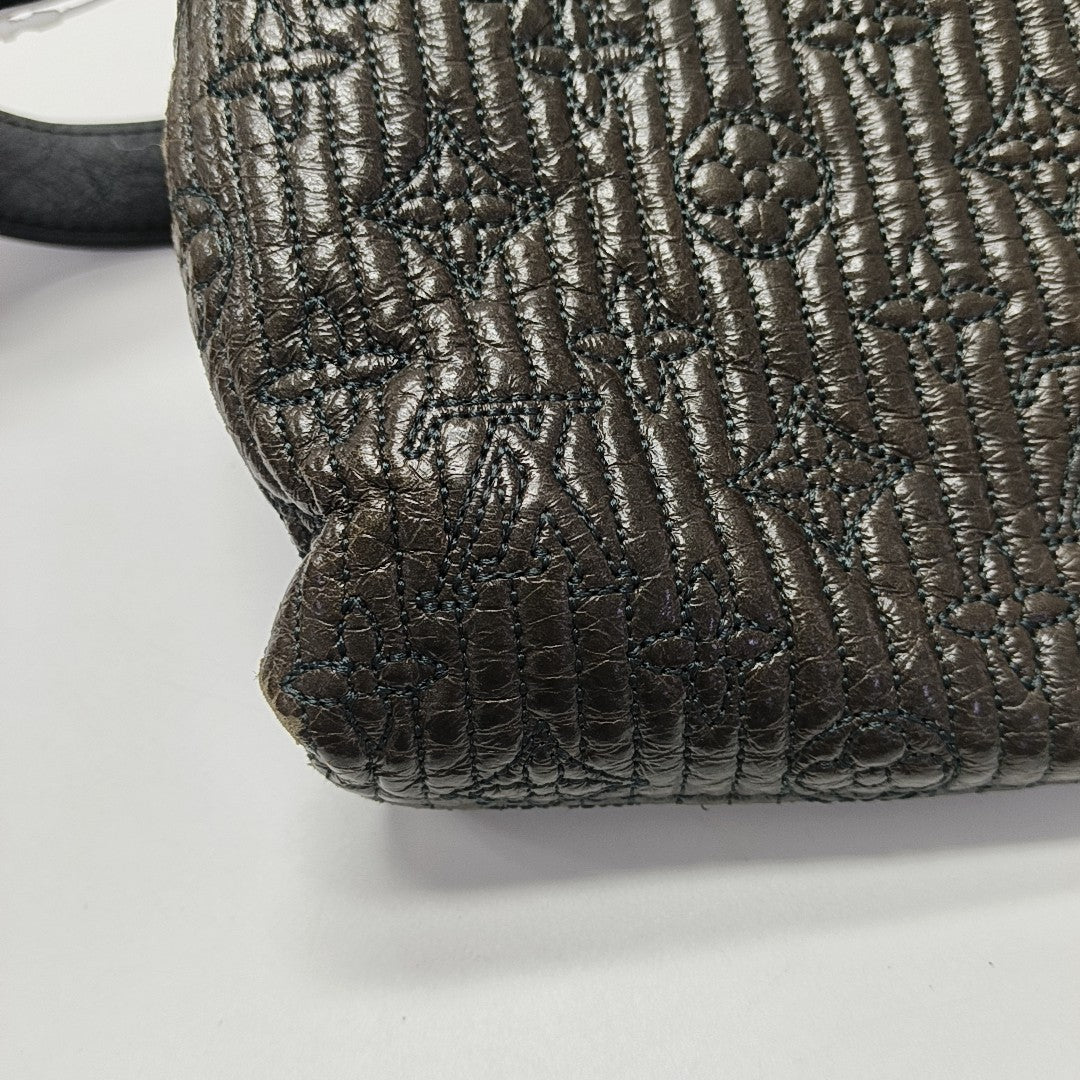 Monogram Lambskin Shoulder Bag Brown