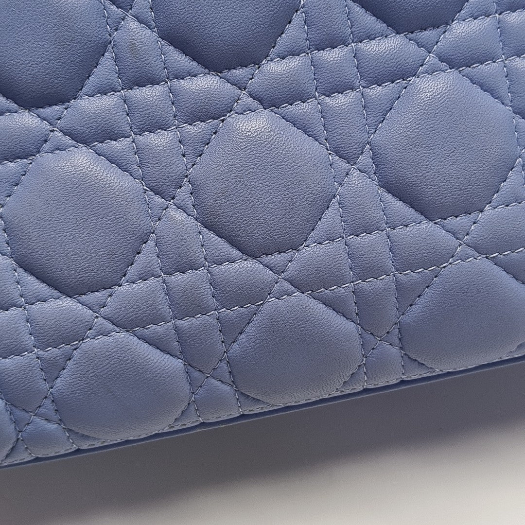 Lady Dior Medium Cannage Lambskin Blue