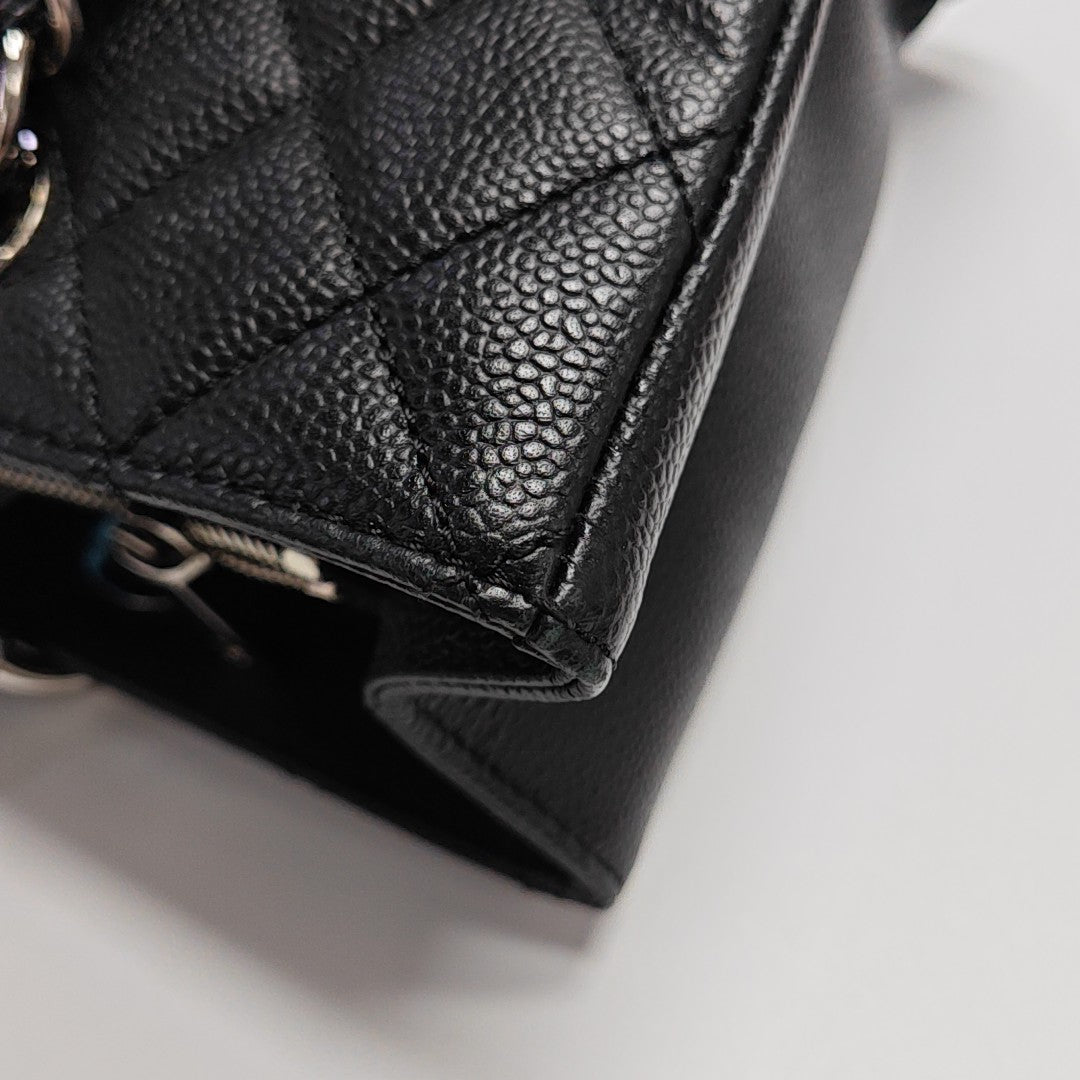 CHANEL GST Large Quilted Grained Calfskin Black