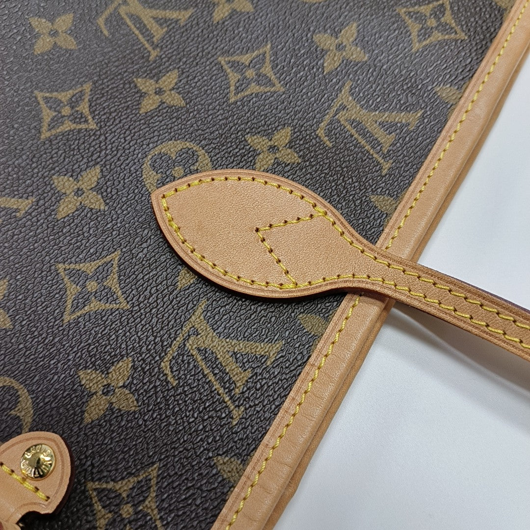 NEVERFULL MM Monogram Coated Canvas Brown