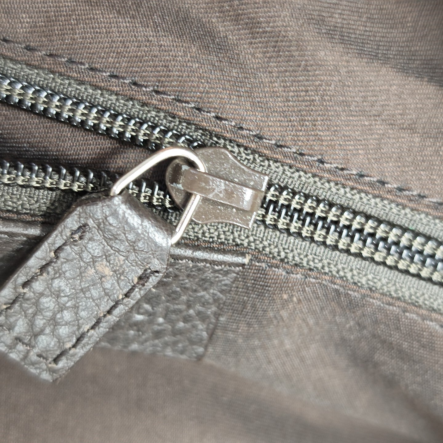 Monogram Nylon Shoulder Bag Brown