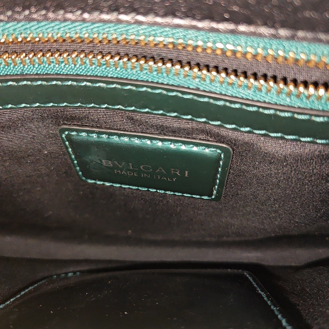 SERPENTI FOREVER Quilted Patent Leather Green