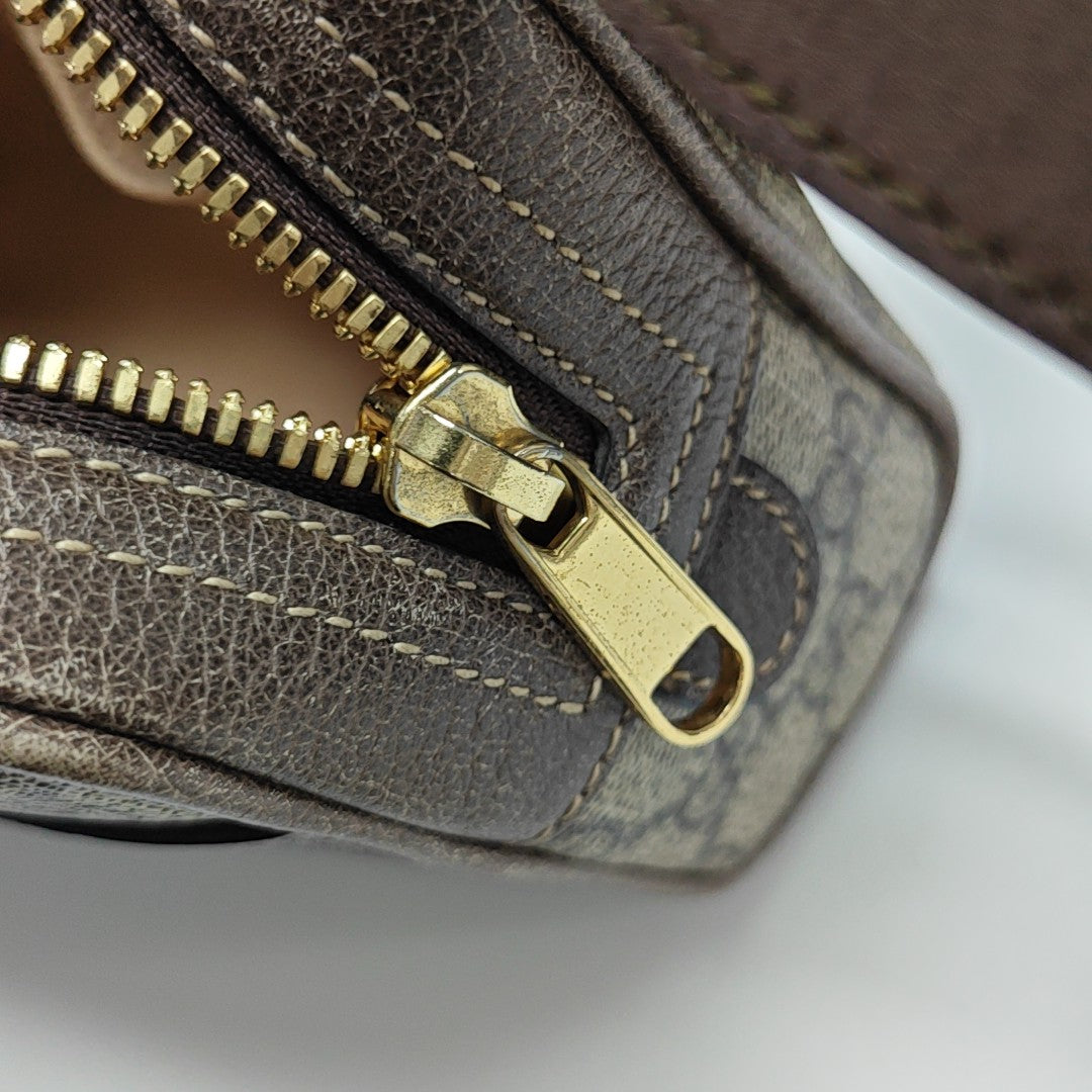 Ophidia Small Monogram Lona Revestida Beige