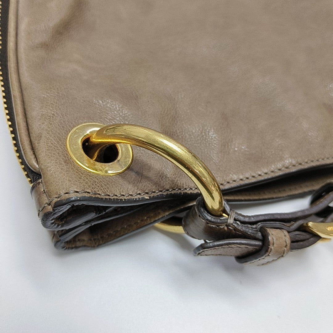 Calfskin Shoulder Bag Brown