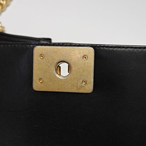 BOY CHANEL Medium Quilted Lambskin Black