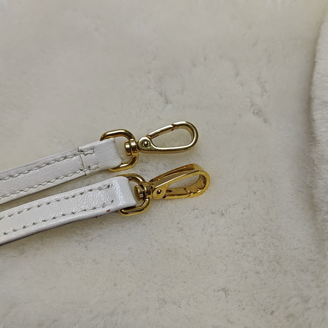 Fabric Shoulder Bag White