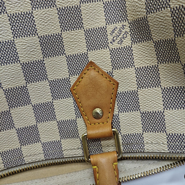 SPEEDY 30 Damier Azur Coated Canvas White