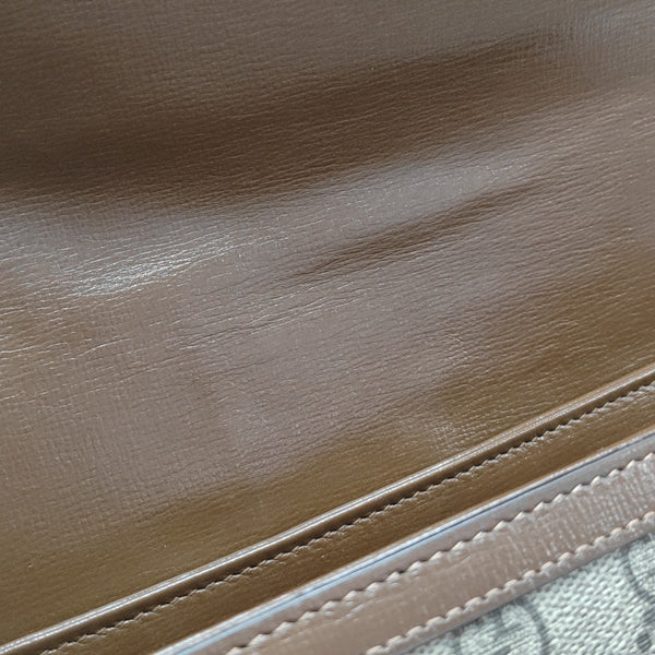 Horsebit 1955 Medium Monogram Coated Canvas Beige