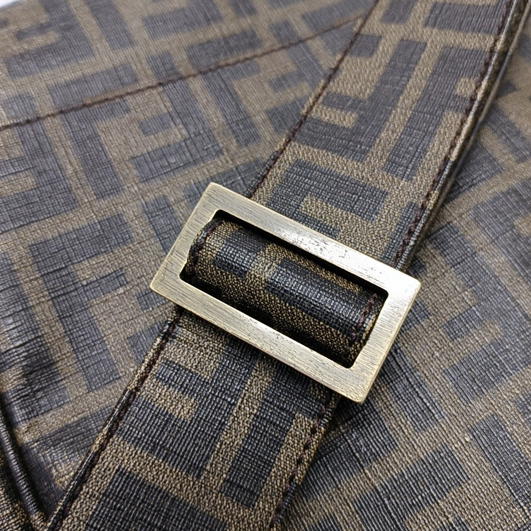 Coated Canvas Shoulder Bag Beige