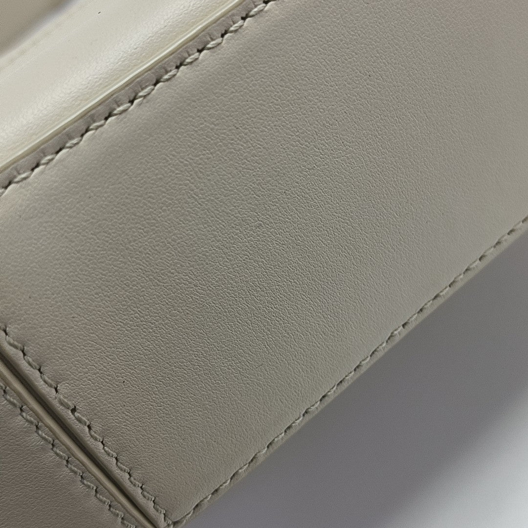Leather Shoulder Bag White