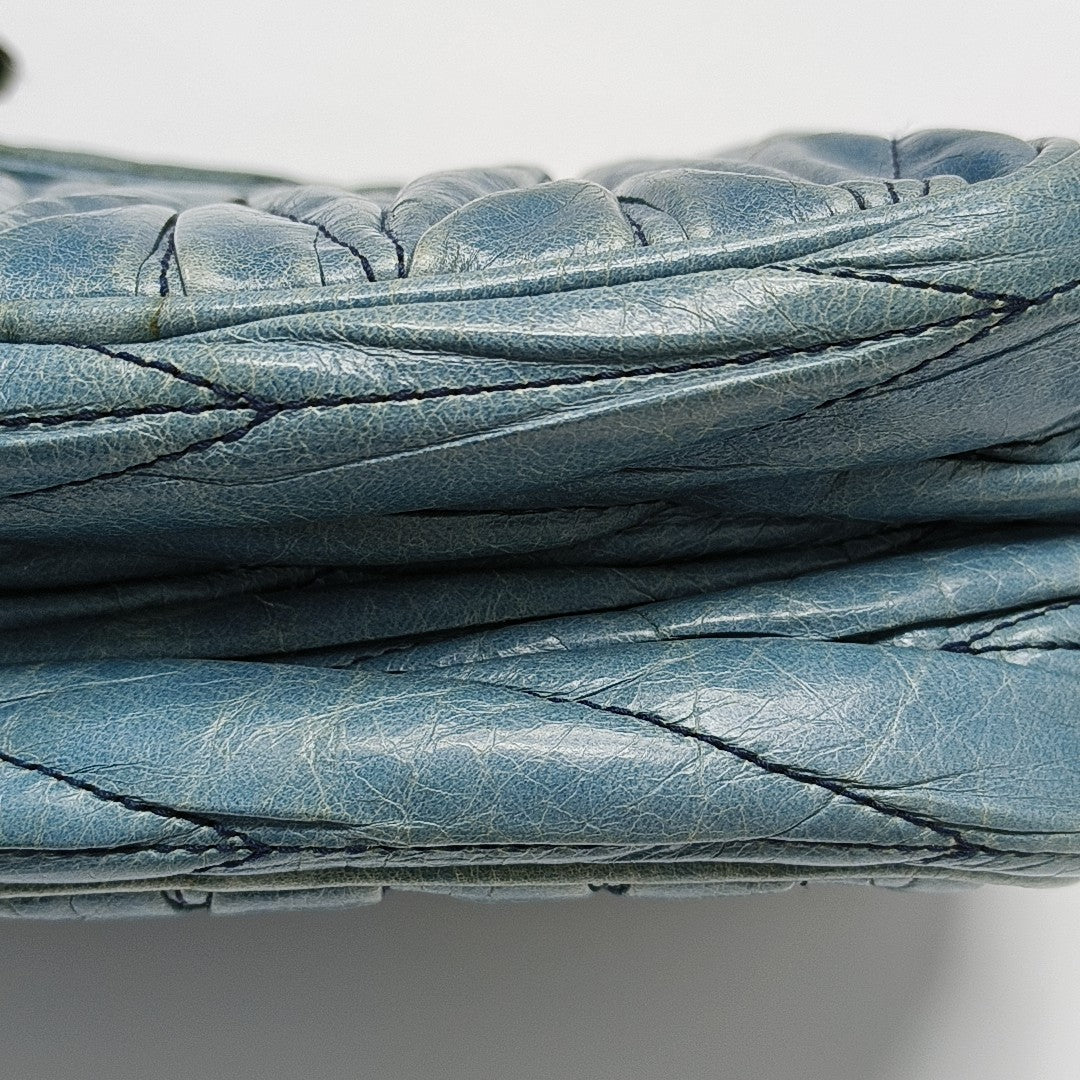 Calfskin Shoulder Bag Blue