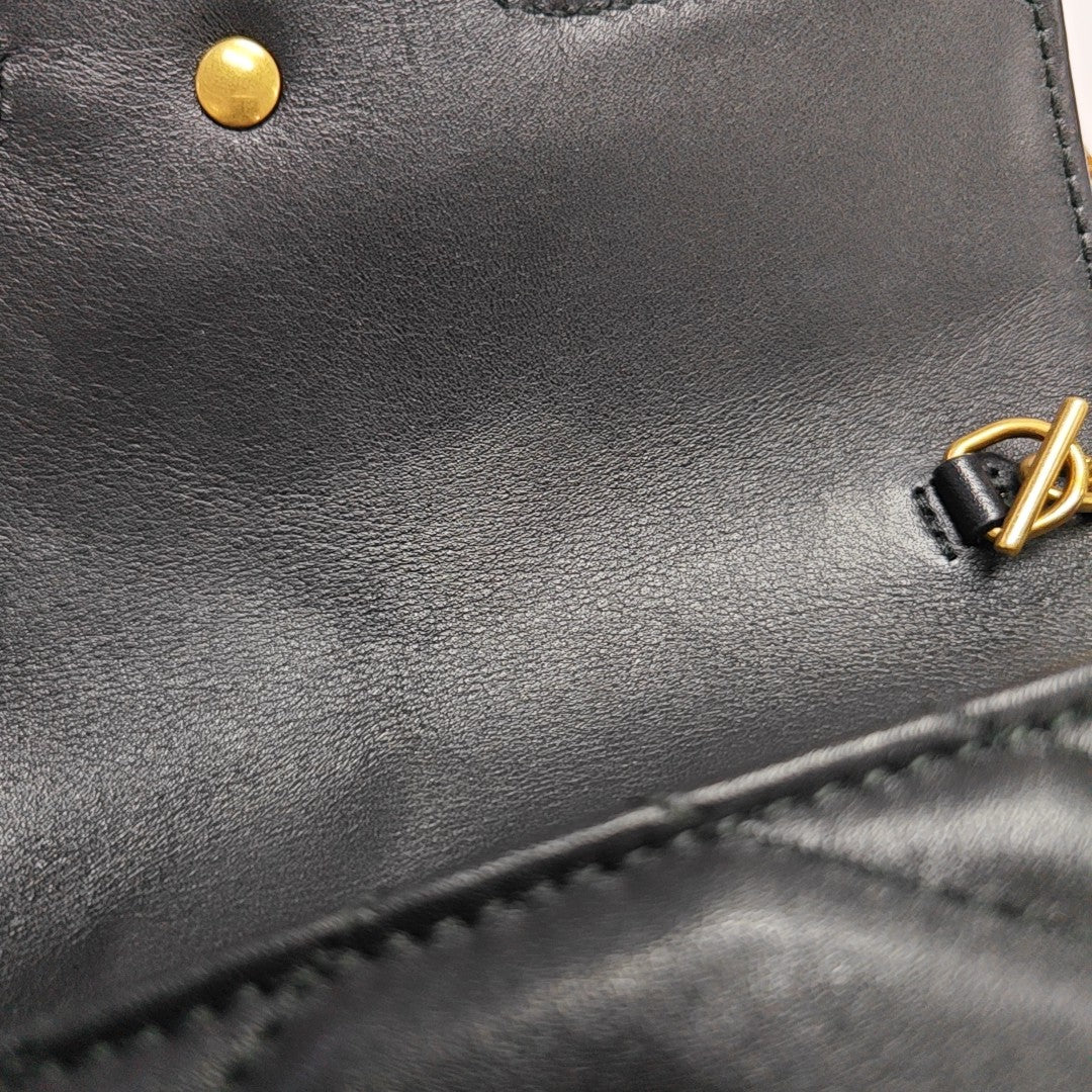 GG Marmont Mini Quilted Calfskin Black