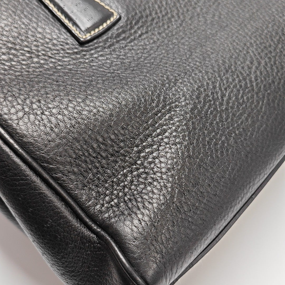 Calfskin Top Handle Bag Black