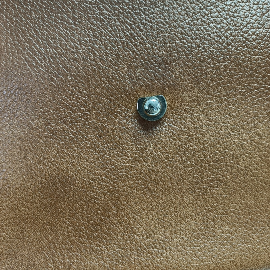 Calfskin Top Handle Bag Brown