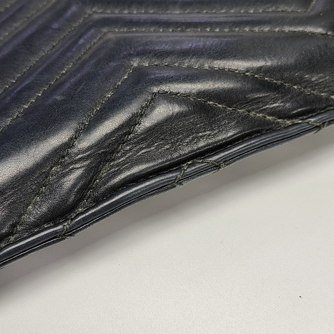 GG Marmont Large Quilted Calfskin Black