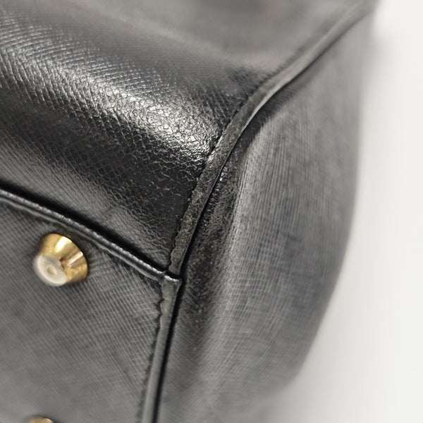Calfskin Top Handle Bag Black