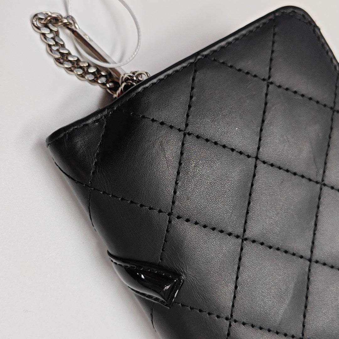 CAMBON Quilted Calfskin Black Wallet
