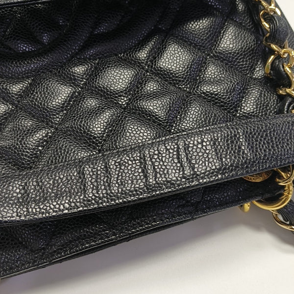 CHANEL PST Quilted Grained Calfskin Black