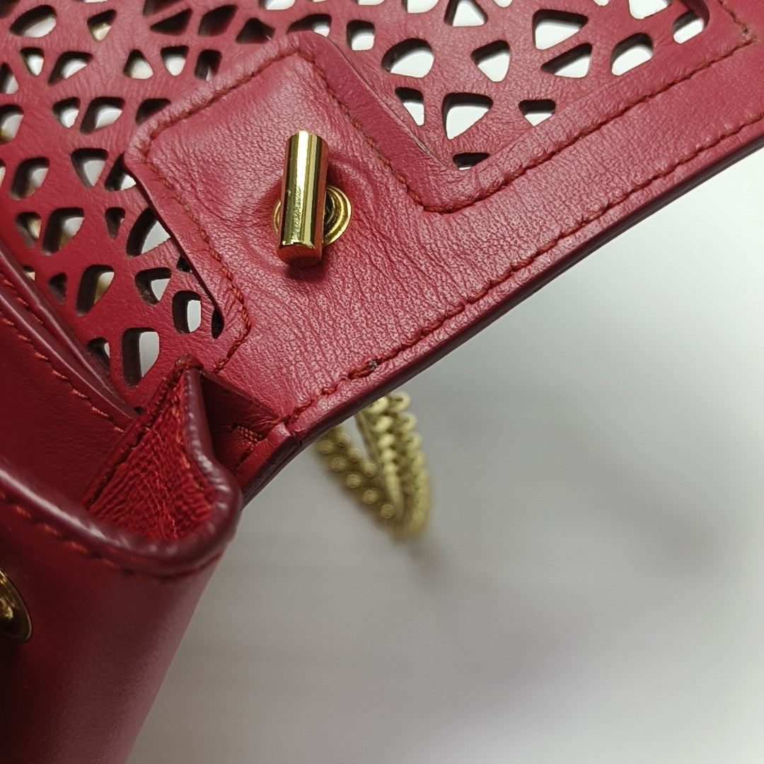 Calfskin Shoulder Bag Red