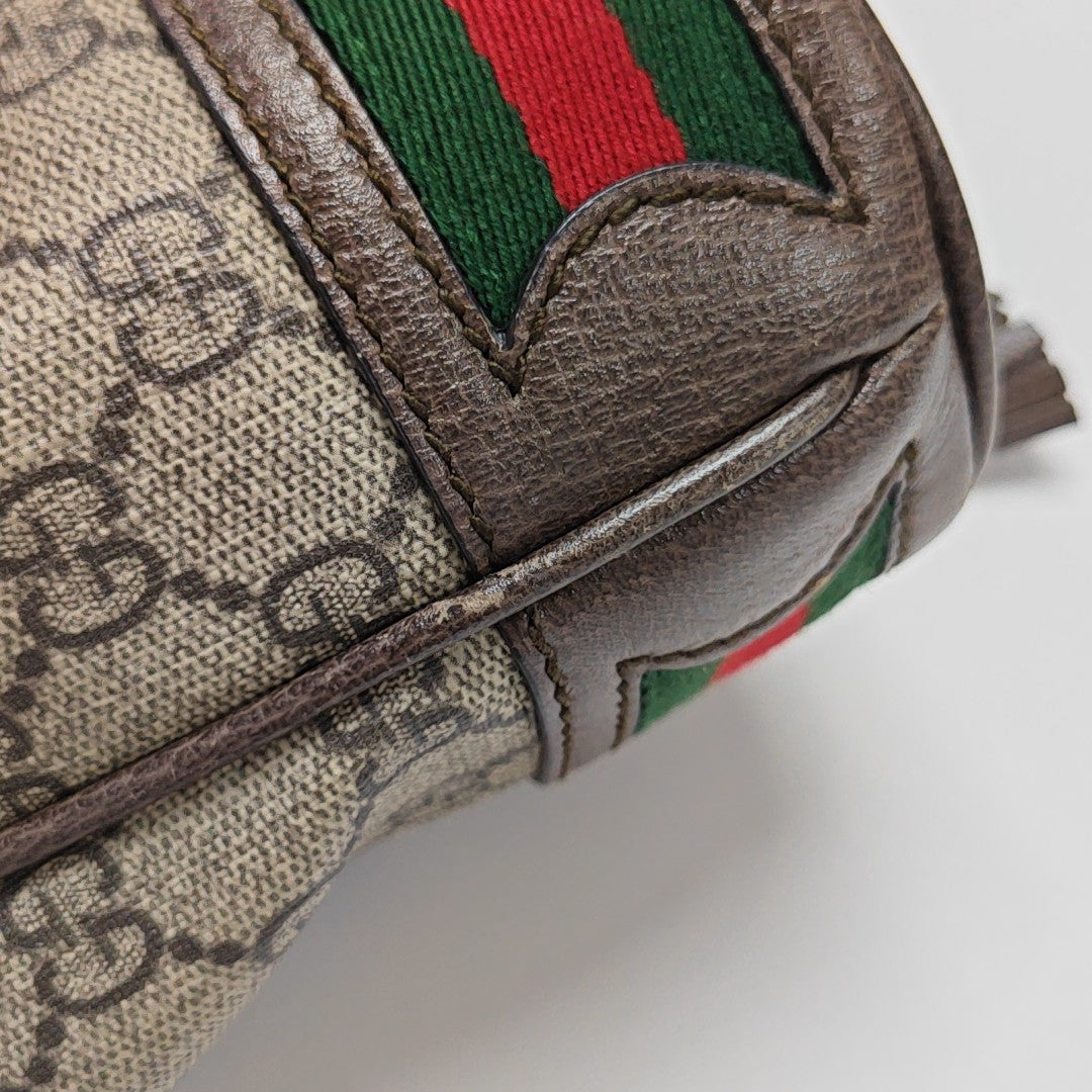 Ophidia Mini Monogram Coated Canvas Beige