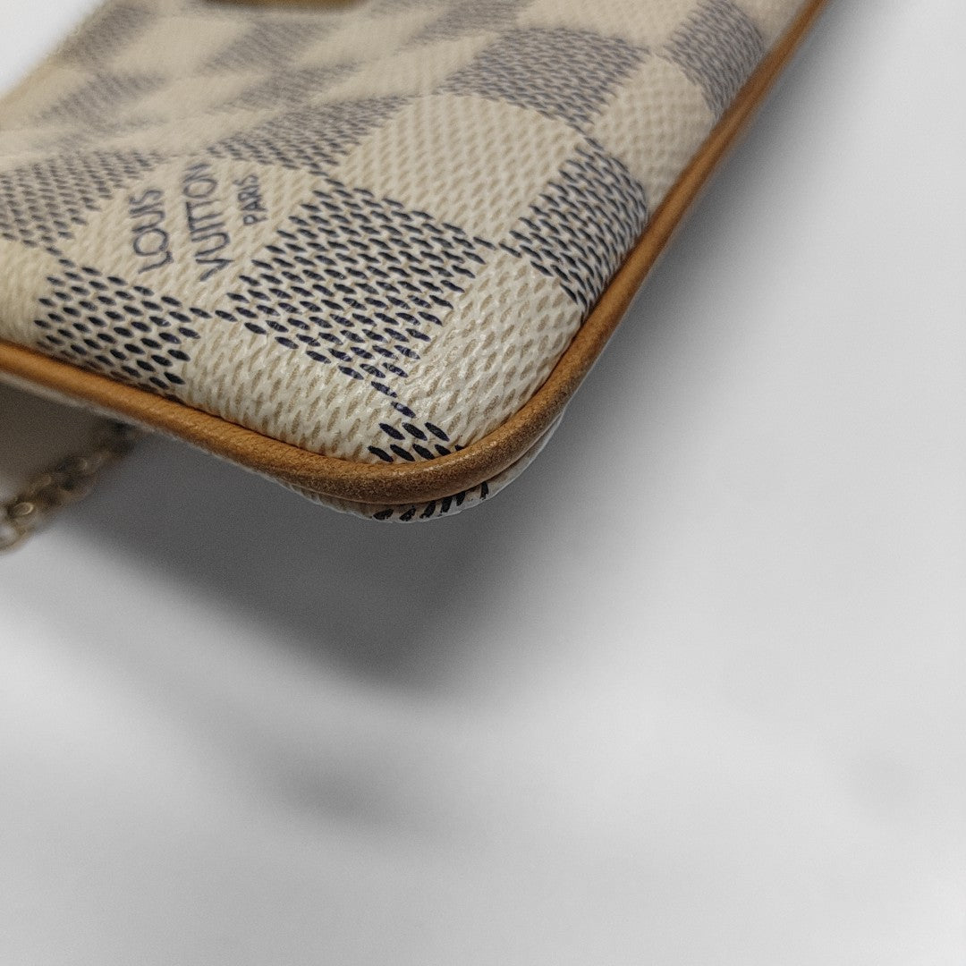 VINTAGE MILLA MM Damier Azur Coated Canvas White