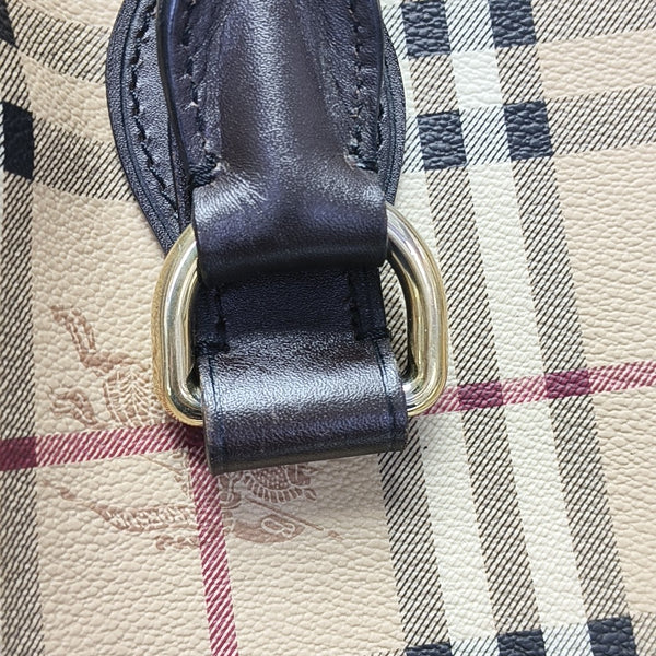 Coated Canvas Top Handle Bag Beige