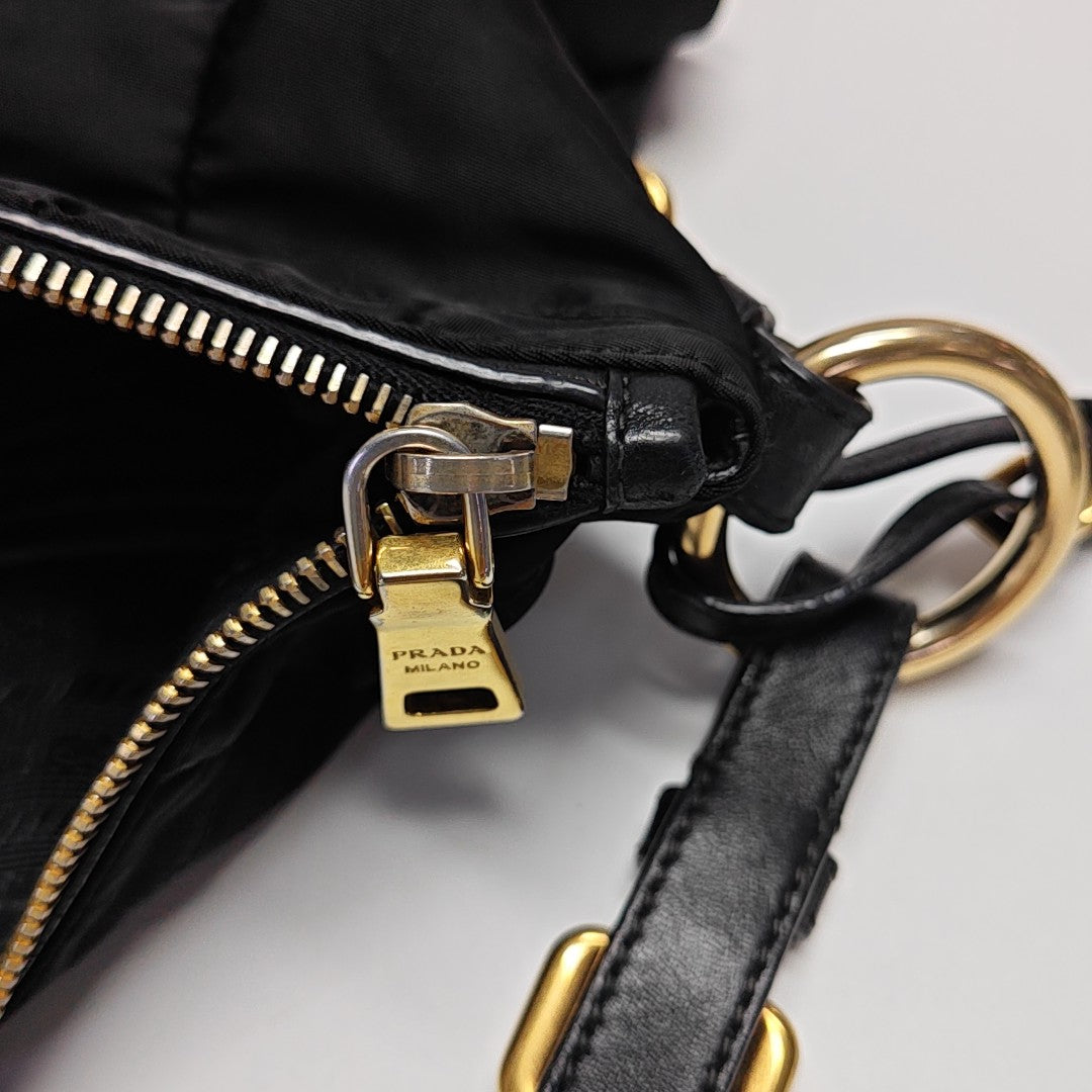 Nylon Shoulder Bag Black