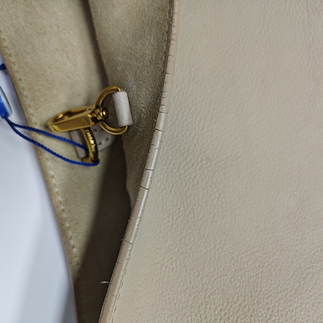 LOW KEY HOBO MM Monogram Calfskin Beige