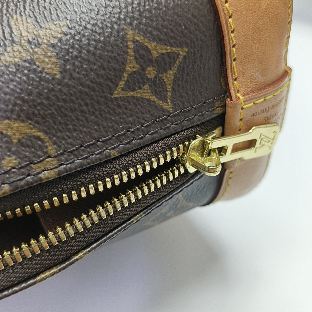 ALMA BB Monogram Coated Canvas Brown
