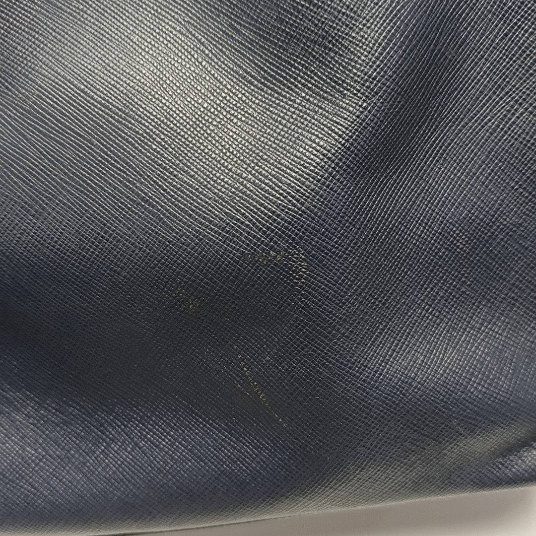 Saffiano Calfskin Top Handle Bag Blue