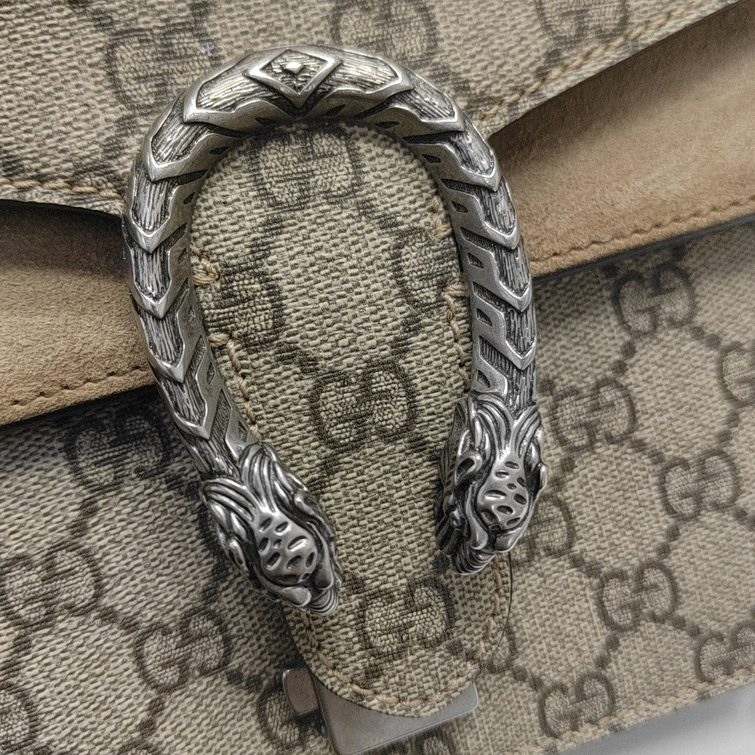 Dionysus Mini Monogram Coated Canvas Beige