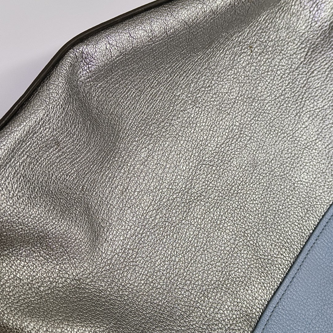 Calfskin Top Handle Bag Silver