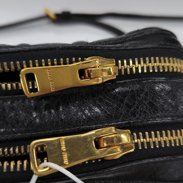 Quilted Lambskin Shoulder Bag Black