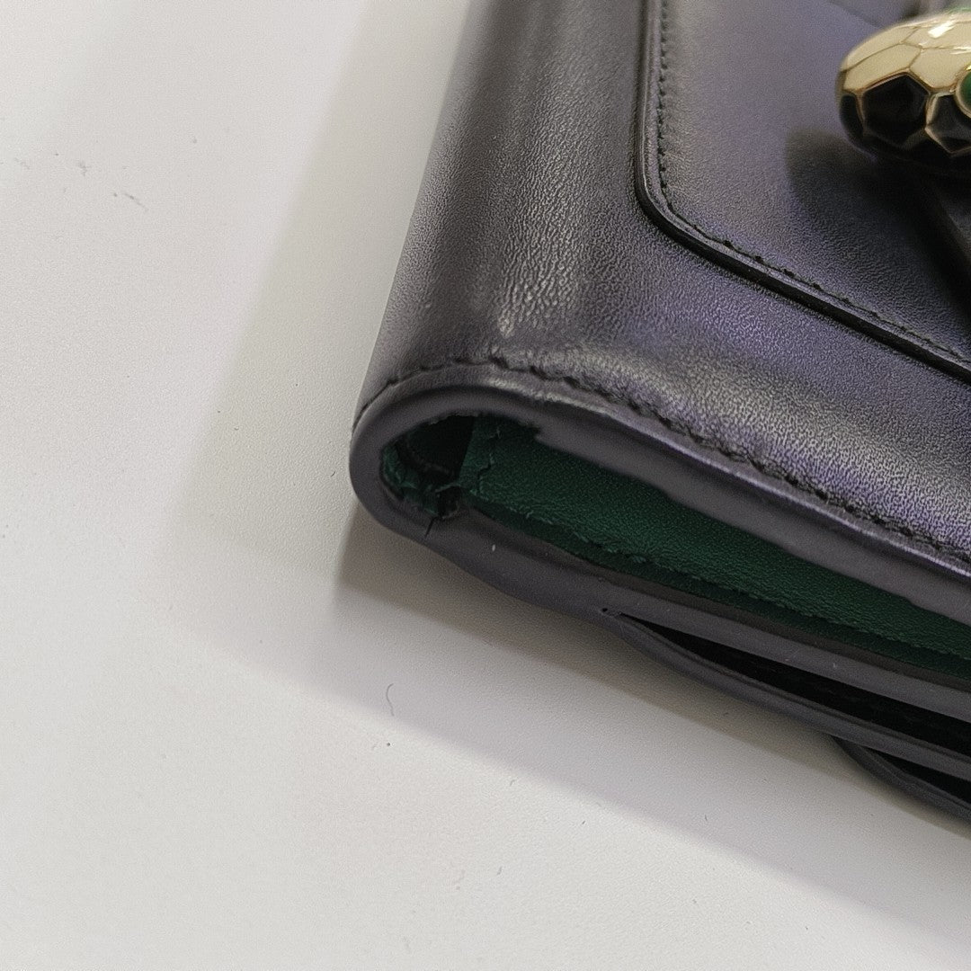 SERPENTI FOREVER Calfskin Black Wallet
