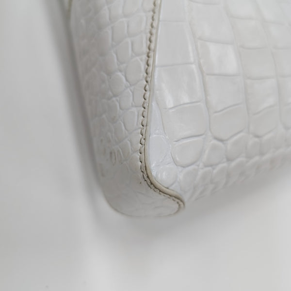 Calfskin Shoulder Bag Small White