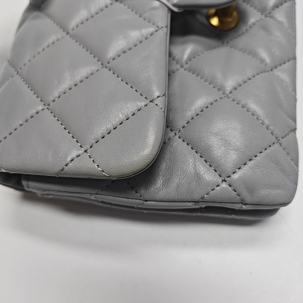 CLASSIC FLAP Mini Quilted Lambskin Gray
