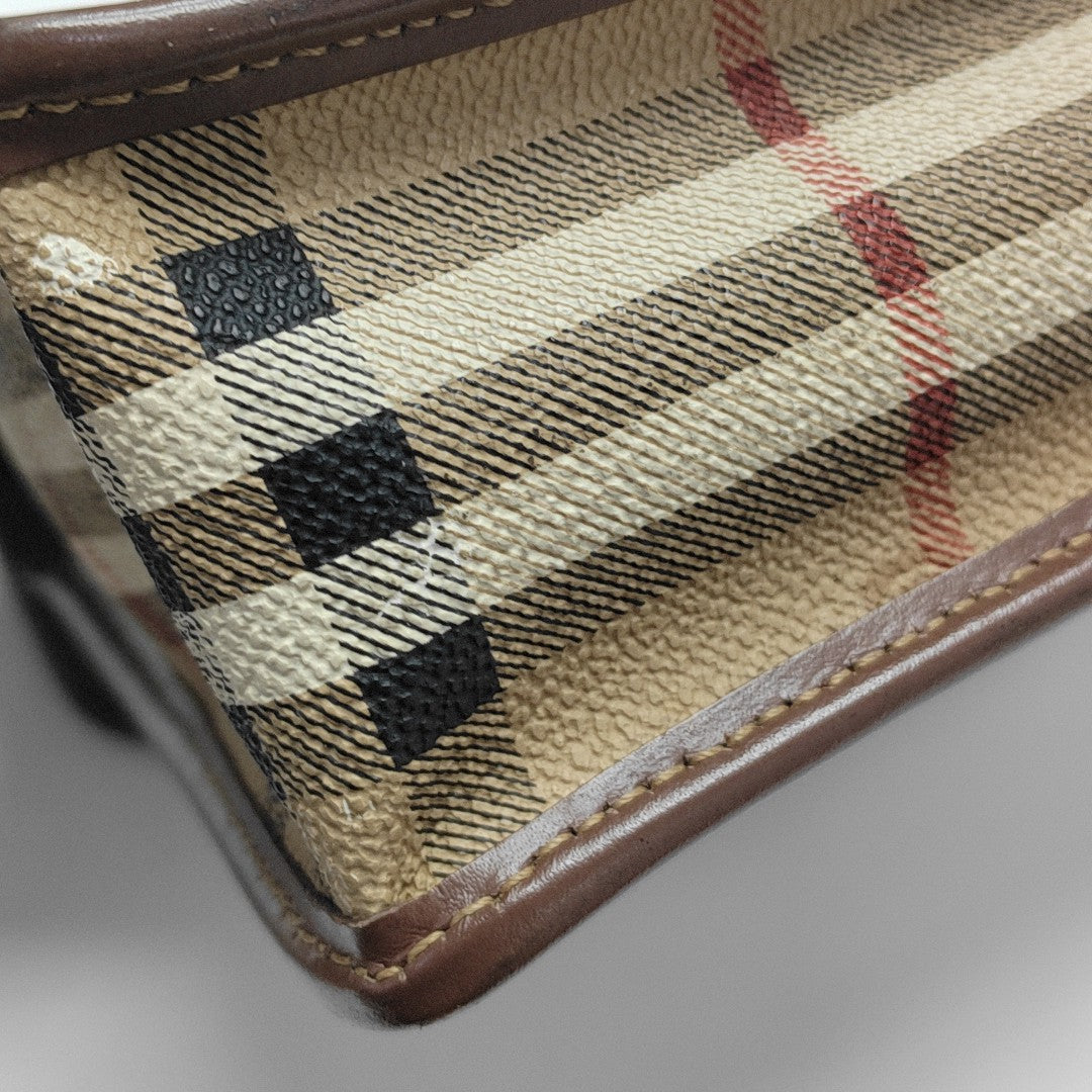 Coated Canvas Shoulder Bag Brown