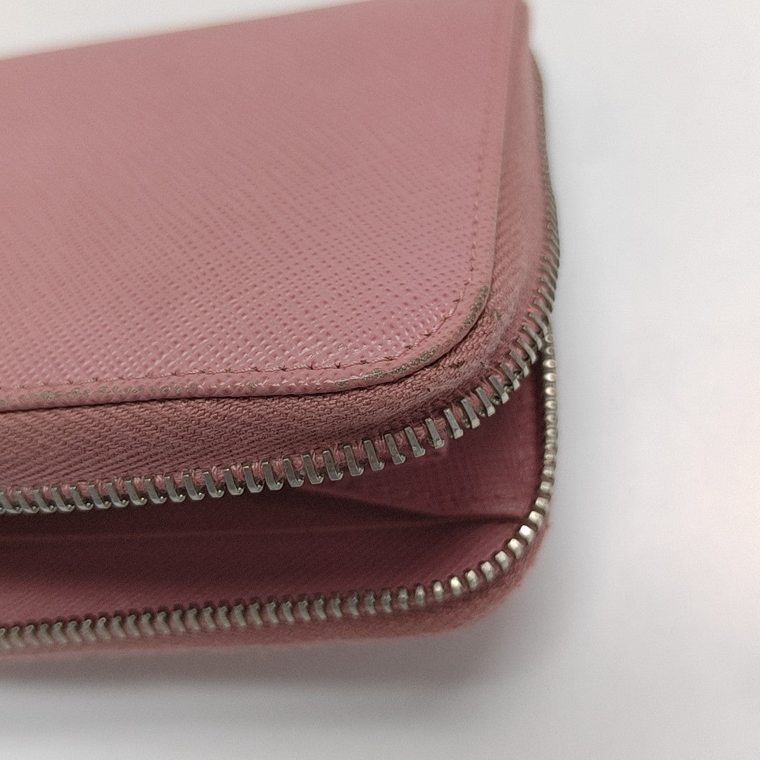 Zippy Wallet Saffiano Calfskin Pink