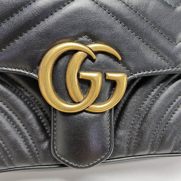 GG Marmont Small Quilted Calfskin Black