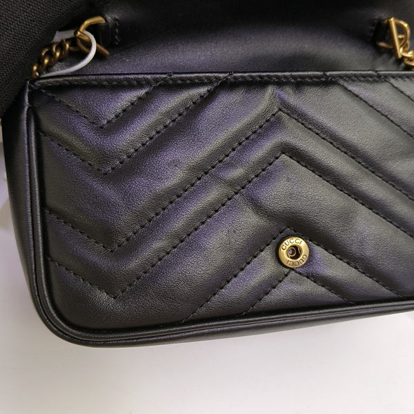 GG Marmont Mini Quilted Calfskin Black