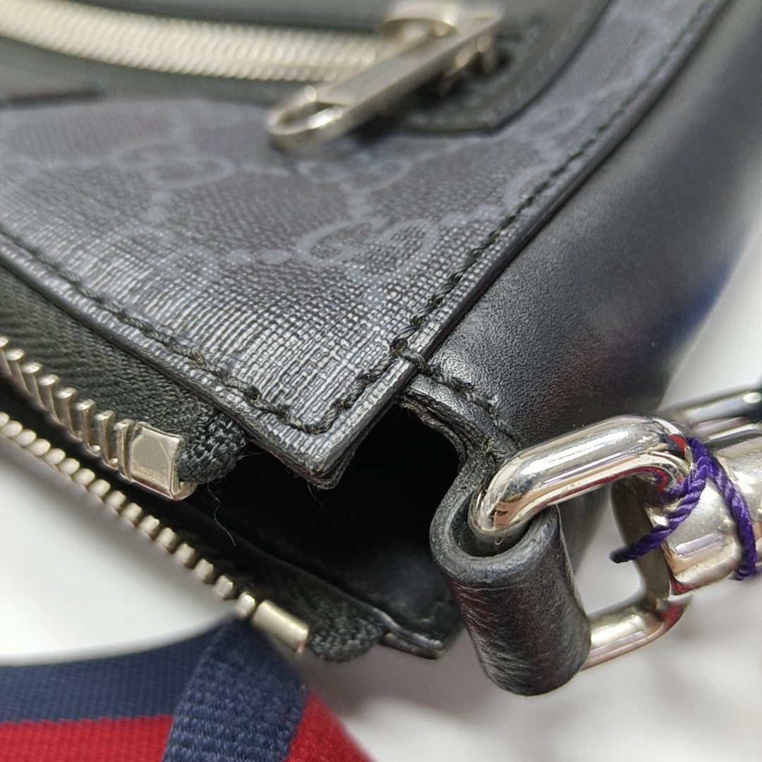 GG Imprime Small Monogram Coated Canvas Black