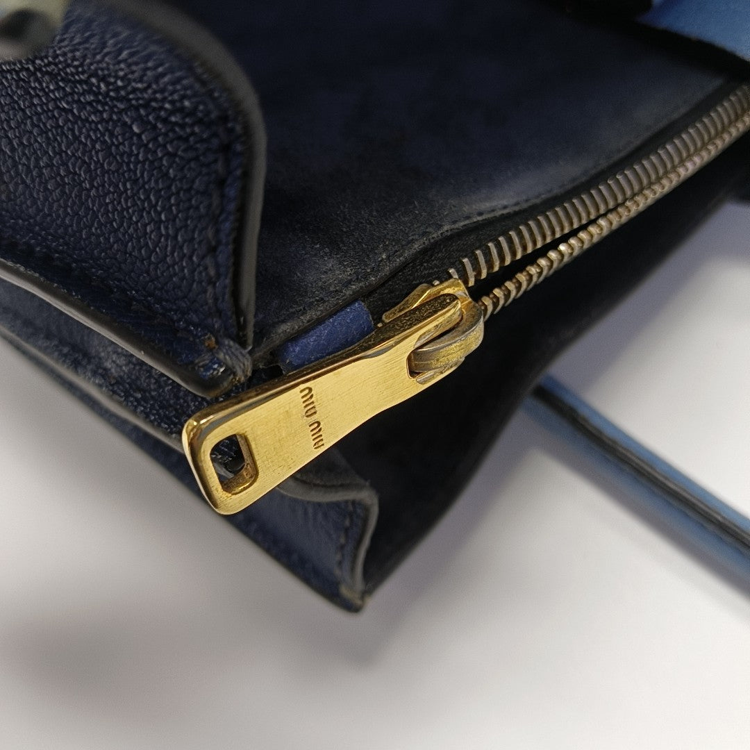 Calfskin Shoulder Bag Blue